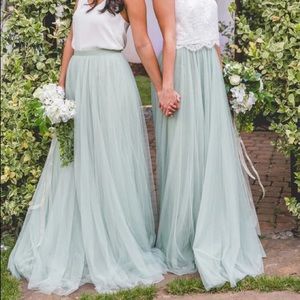 Mint sage tulle skirt